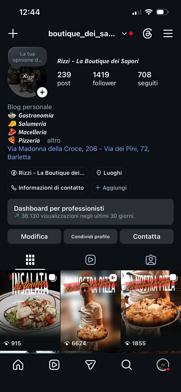 Feed Instagram La Boutique dei Sapori